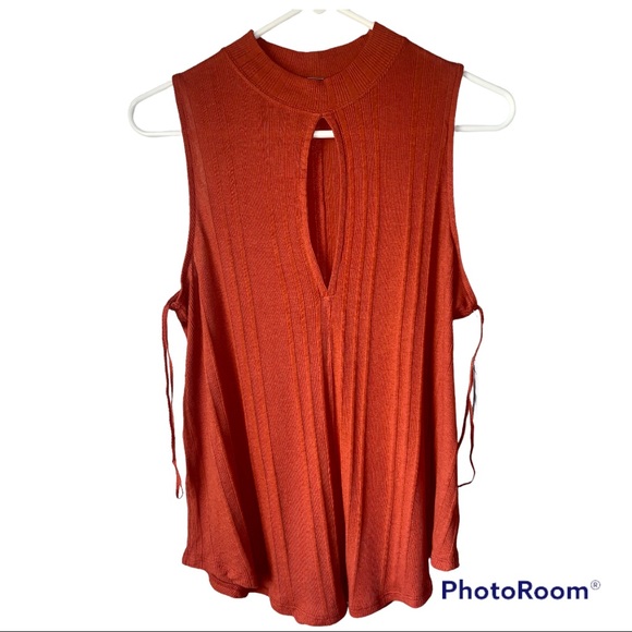 Free People Ribbed Faye Tank Cotton/Modal Blend with Keyhole Front - Picture 2 of 9